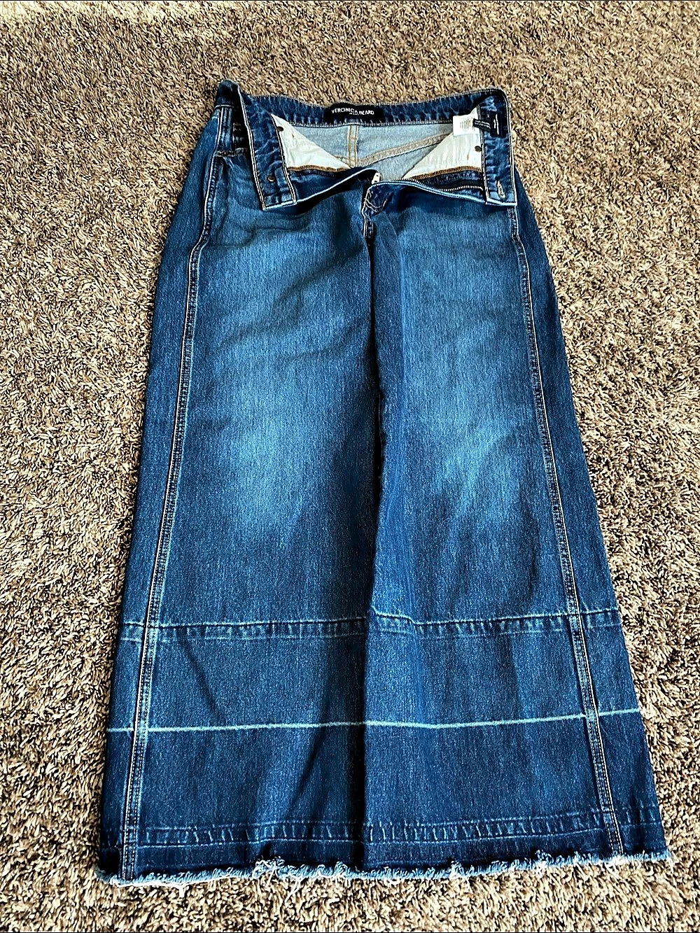 Veronica Beard Taylor Wide Leg Crop High Rise Jeans Waist 28